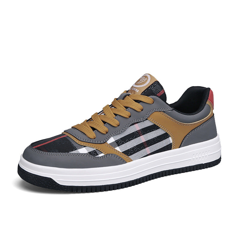 Men's Breathable Platform Sneakers - Color Block Casual All-Season Shoes 0