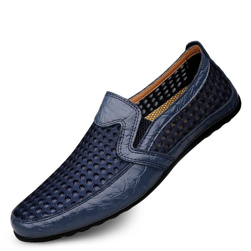 Men's Genuine Leather Sandals - Summer Comfort Slip-On Shoes Men's Sandals