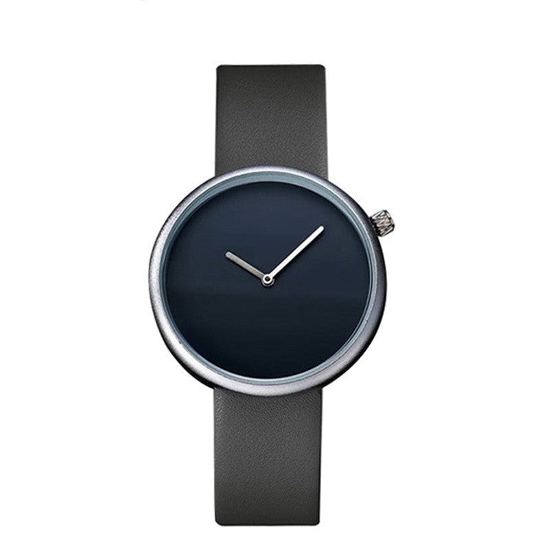 Unisex Minimalist Quartz Watch - Waterproof PU Strap Watch White grey Unisex Watches