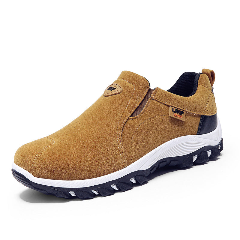 Men's Premium Suede Slip-On Shoes - Outdoor Casual Loafers Yellow Men