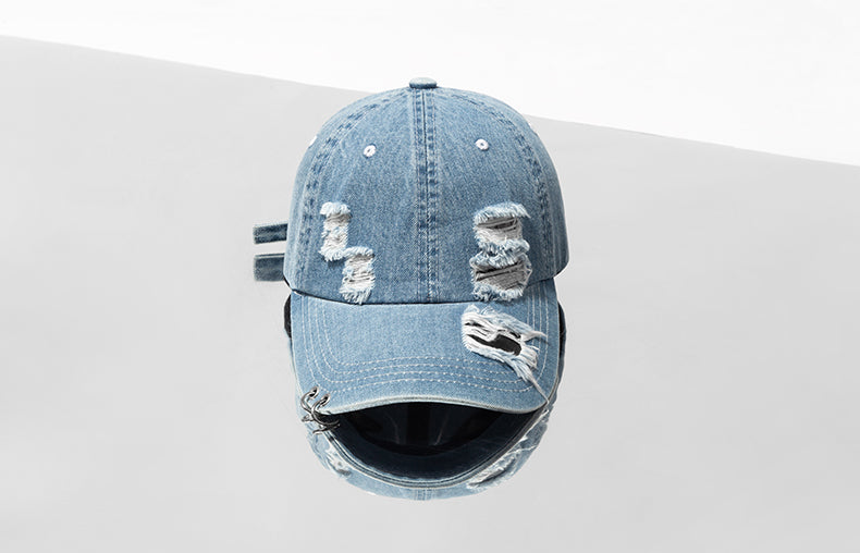 Unisex Distressed Denim Baseball Cap - Vintage Washed Trucker Hat Unisex Hats
