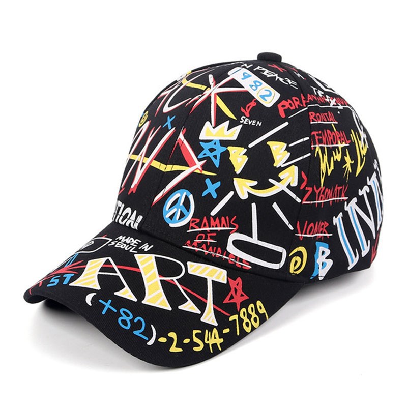 Unisex 'WHAT' Graffiti Baseball Cap - Hip Hop Snapback Hat WKB One size fits all Unisex Hats