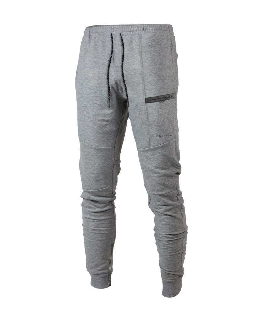 Men's Cotton Joggers - Multi-Pocket Fitness Track Pants Gray Men's Pants