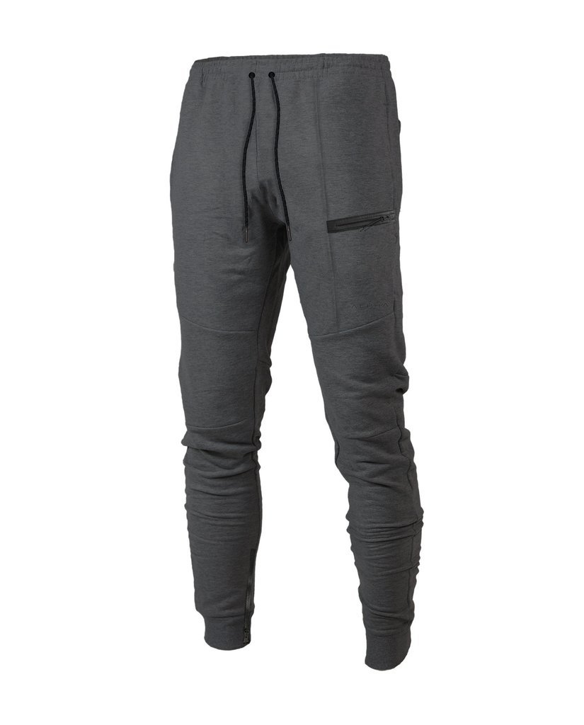 Men's Cotton Joggers - Multi-Pocket Fitness Track Pants Dark gray Men's Pants