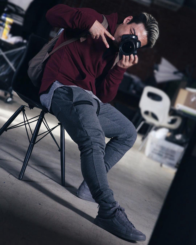 Men's Cotton Joggers - Multi-Pocket Fitness Track Pants Men's Pants