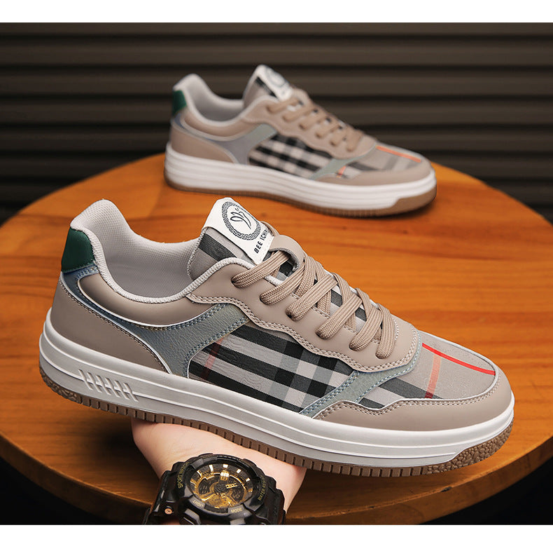 Men's Breathable Platform Sneakers - Color Block Casual All-Season Shoes 0