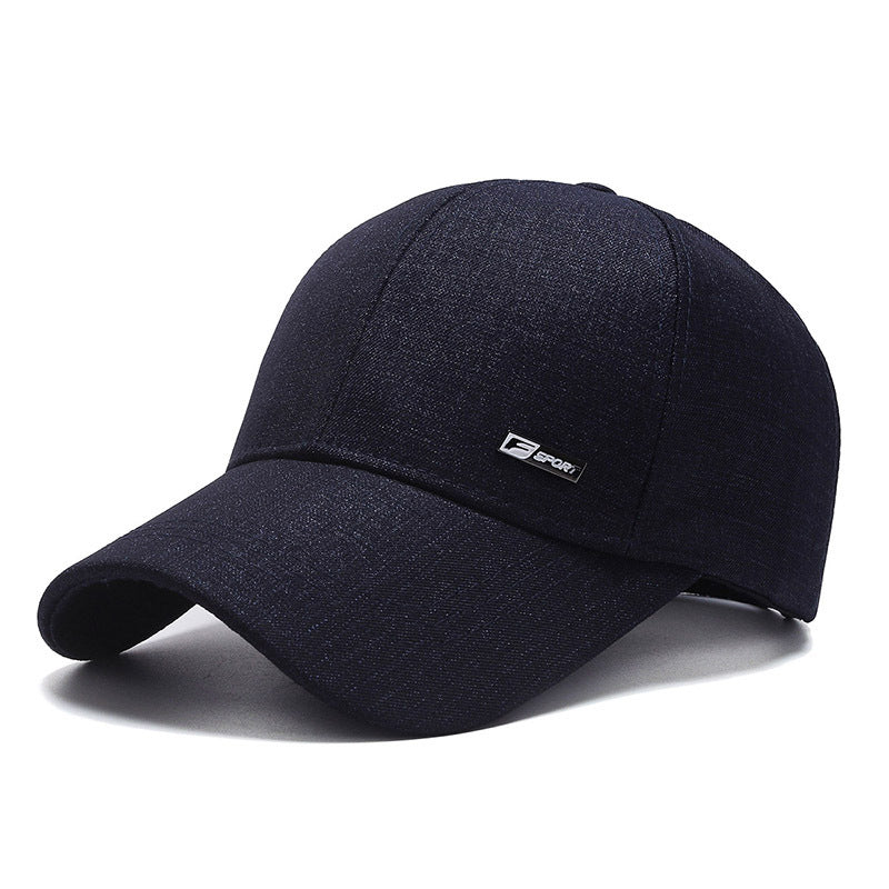 Men's Cotton Baseball Cap - Wide Brim Casual Hat Navy blue 55or60CM Men's Hats