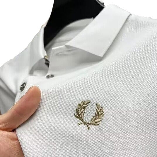 Men's Premium Polo Shirt - Business Casual Embroidered Tee White S Men's Polo Shirts