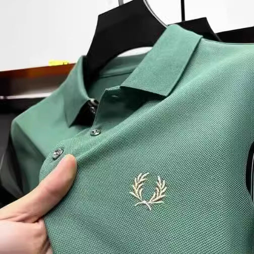 Men's Premium Polo Shirt - Business Casual Embroidered Tee Green S Men's Polo Shirts