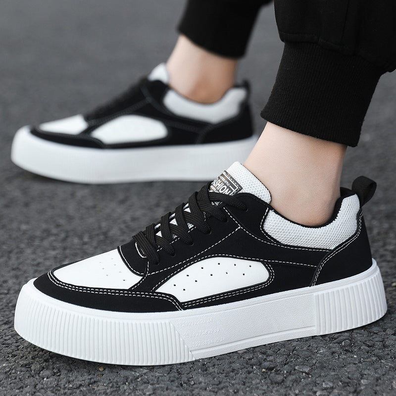 Men's Platform Sneakers - Low-Top Color Block Casual Streetwear Shoes 0