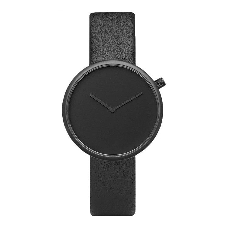 Unisex Minimalist Quartz Watch - Waterproof PU Strap Watch Full black Unisex Watches