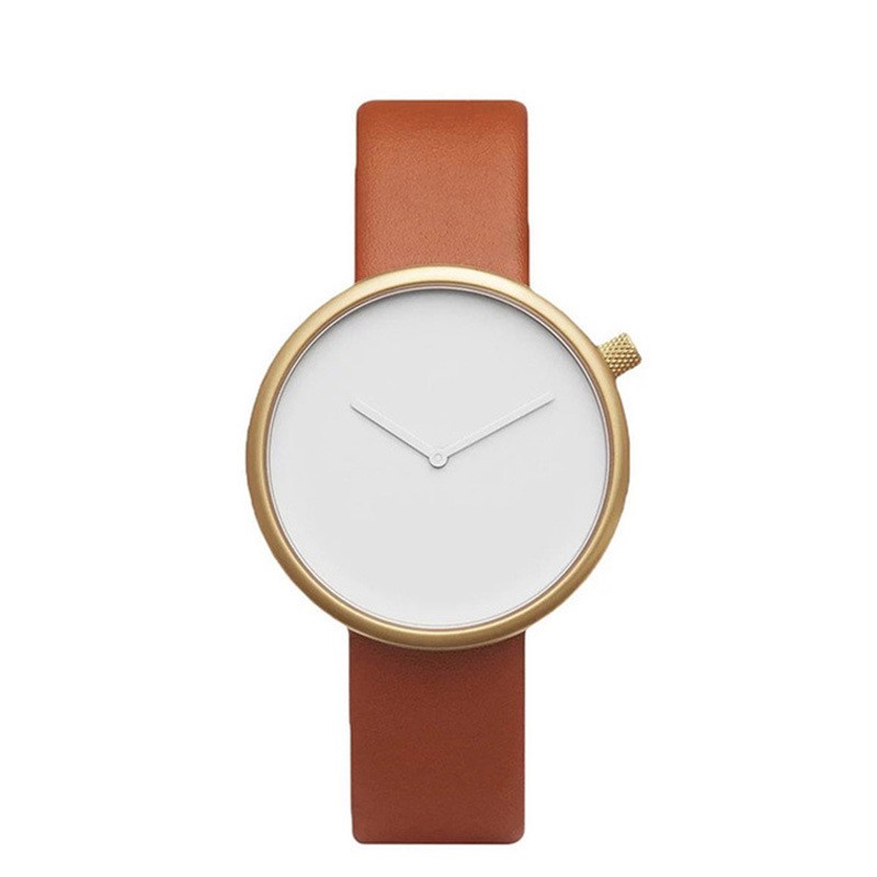Unisex Minimalist Quartz Watch - Waterproof PU Strap Watch Rose white Unisex Watches