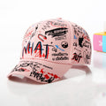 Unisex 'WHAT' Graffiti Baseball Cap - Hip Hop Snapback Hat Pink One size fits all Unisex Hats