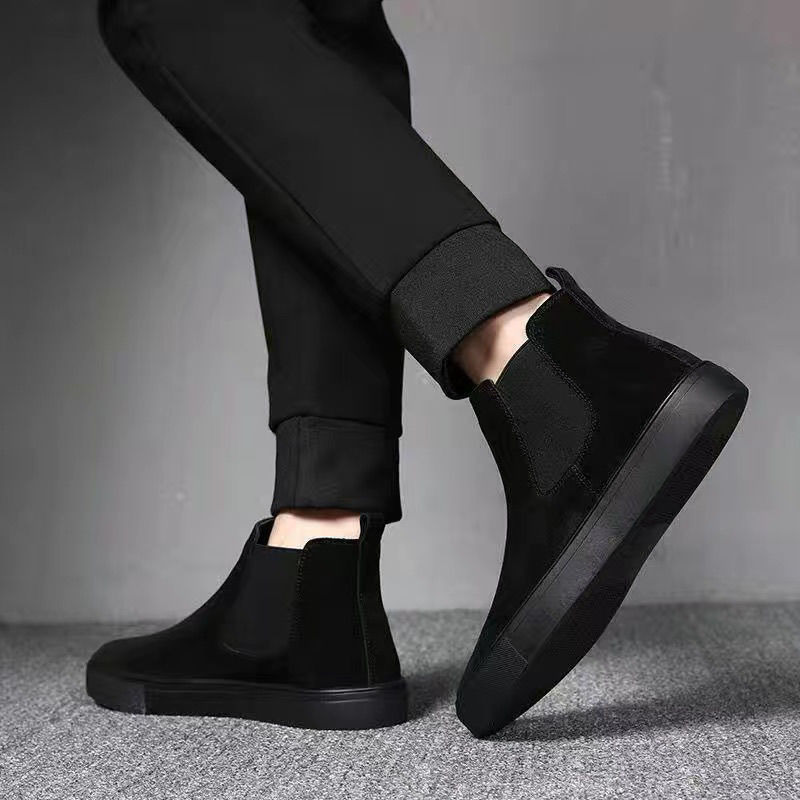 Men's High-Top Denim Sneakers - Casual Autumn Winter Shoes Men's Footwear - Sneakers & Casual Shoes