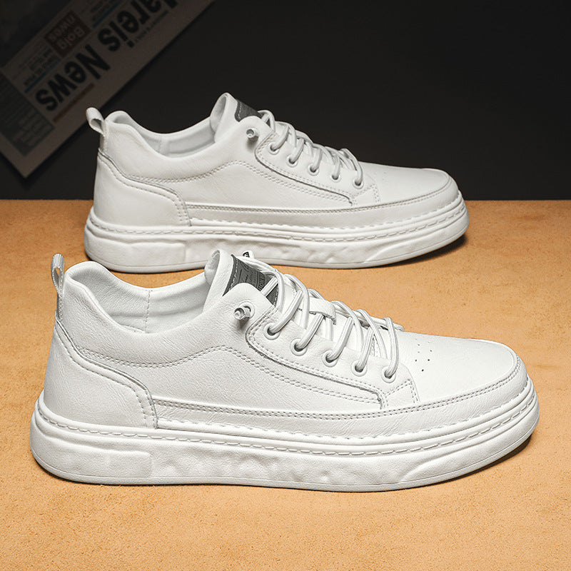 Men's Breathable Slip-On Sneakers - Soft Sole Skateboard Casual Shoes White 0