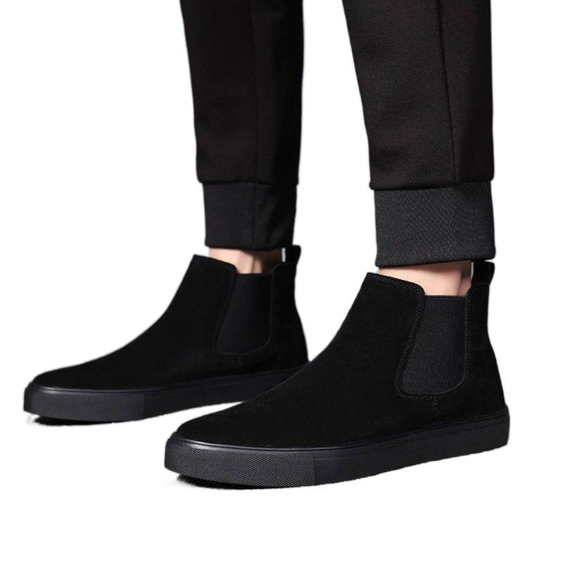 Men's High-Top Denim Sneakers - Casual Autumn Winter Shoes Men's Footwear - Sneakers & Casual Shoes