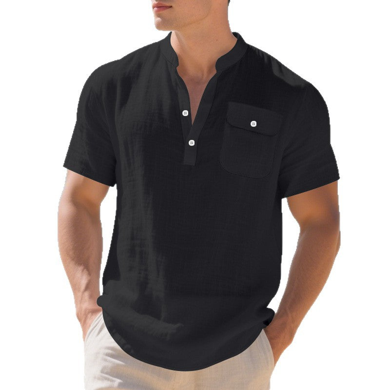 Men's Linen T-Shirt - Lightweight Casual Summer Tee Men's T-Shirts