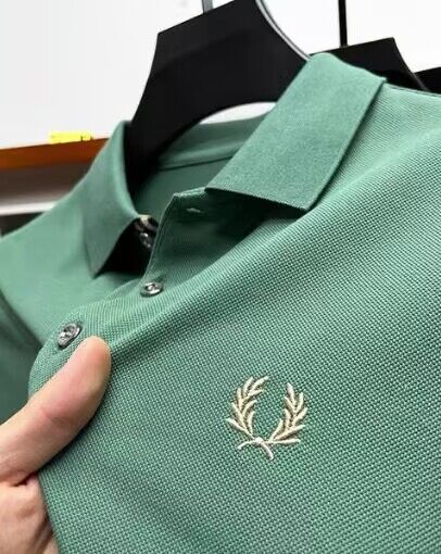 Men's Premium Polo Shirt - Business Casual Embroidered Tee Green Men's Polo Shirts