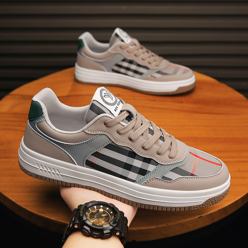 Men's Breathable Platform Sneakers - Color Block Casual All-Season Shoes 0