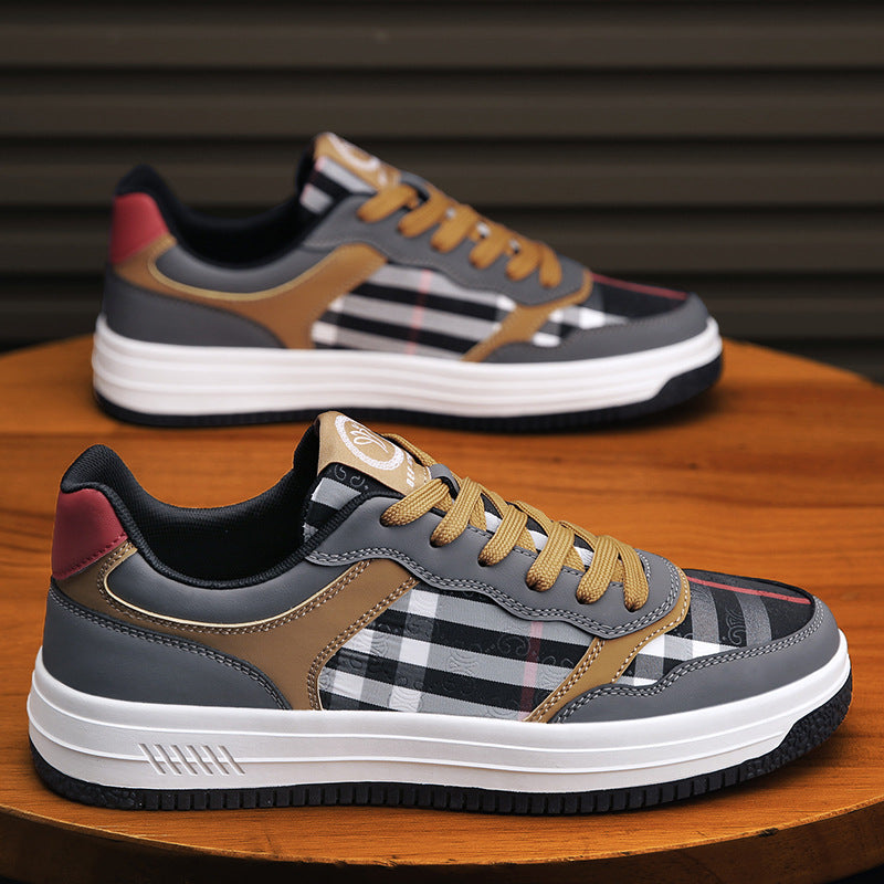 Men's Breathable Platform Sneakers - Color Block Casual All-Season Shoes Imperial Black 0